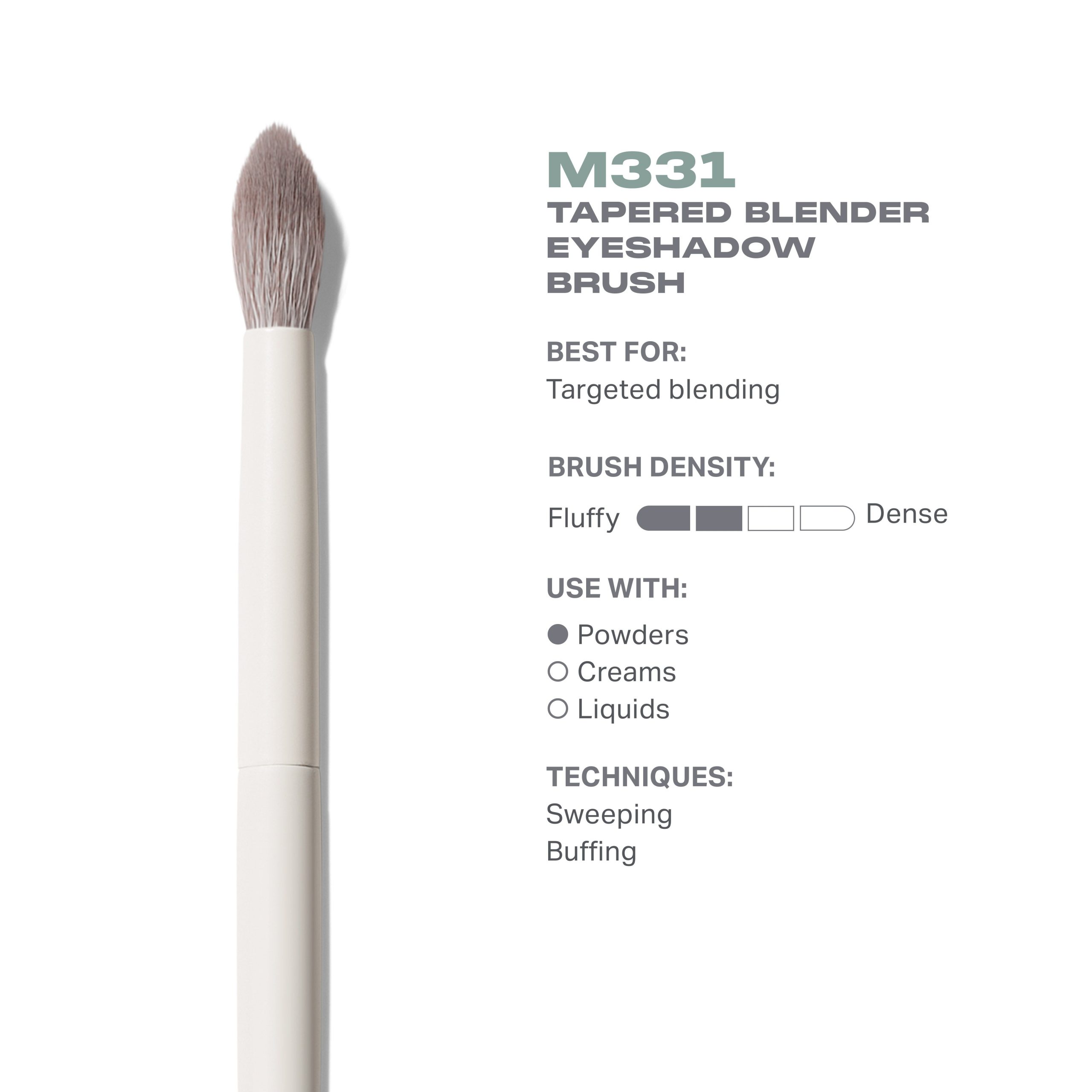 M331 Tapered Blender Eyeshadow Brush - Image 3