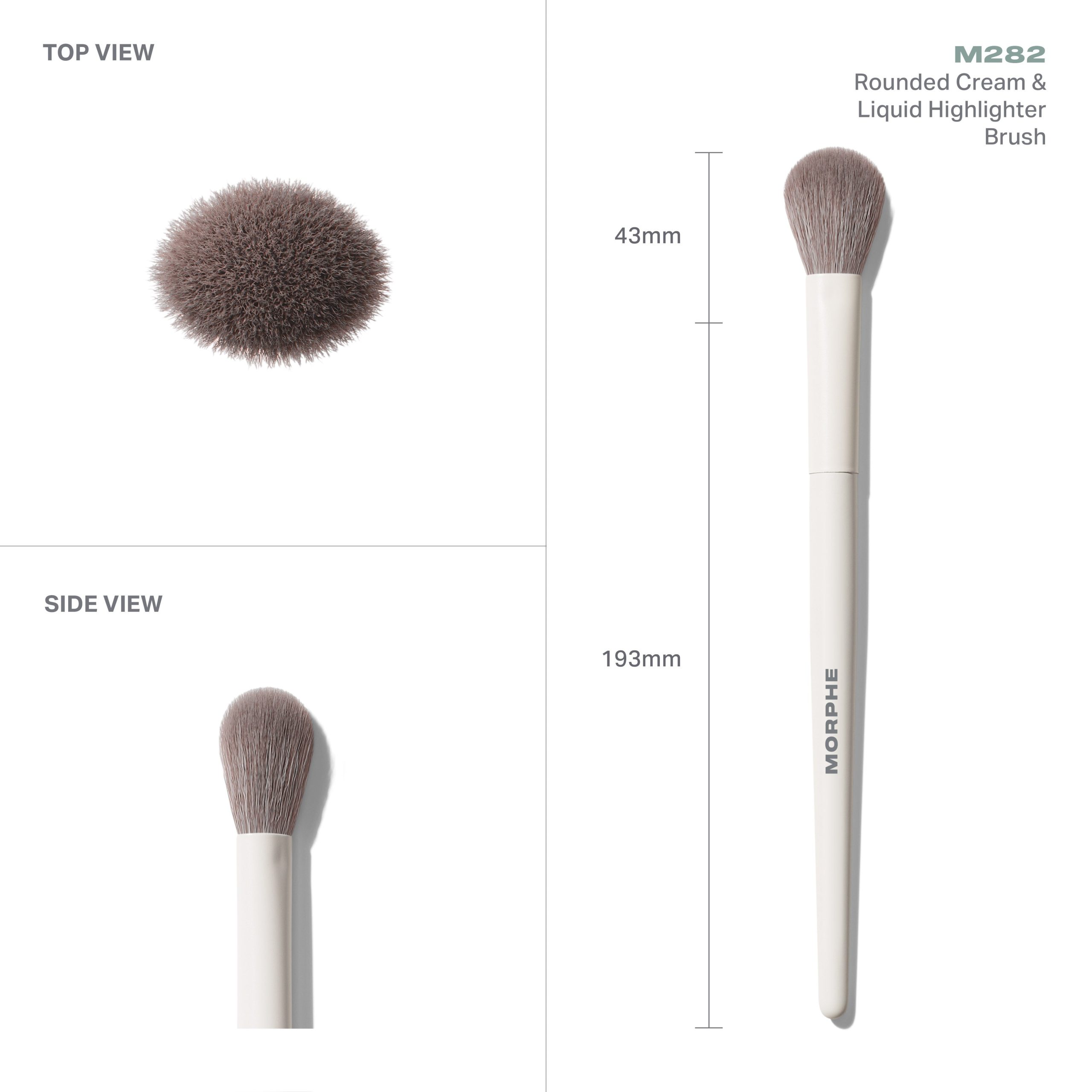 M282 Rounded Cream & Liquid Highlight Brush - Image 4